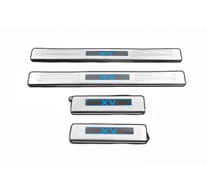 Накладки на пороги Libao LED (4 шт, нерж) для Subaru XV 2011-2017 рр Накладки на пороги Libao LED (4 шт, нерж) для Subaru XV 2011-2017 рр