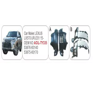 Передні підкрилки (2 шт, 2015-2023, OEM) для Lexus LX570/450d Передні підкрилки (2 шт, 2015-2023, OEM) для Lexus LX570/450d