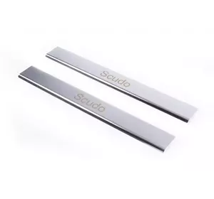 Накладки на пороги (Carmos, 2 шт, сталь) для Fiat Scudo 2007-2015 рр Накладки на пороги (Carmos, 2 шт, сталь) для Fiat Scudo 2007-2015 рр