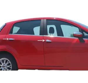 Накладки на ручки (4 шт, нерж) OmsaLine - Італійська нержавійка для Fiat Linea 2006-2018 рр Накладки на ручки (4 шт, нерж) OmsaLine - Італійська нержавійка для Fiat Linea 2006-2018 рр