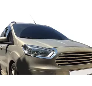 Вії на фари (2 шт., нерж) Carmos - Турецька сталь для Ford Courier 2014-2023 рр Вії на фари (2 шт., нерж) Carmos - Турецька сталь для Ford Courier 2014-2023 рр