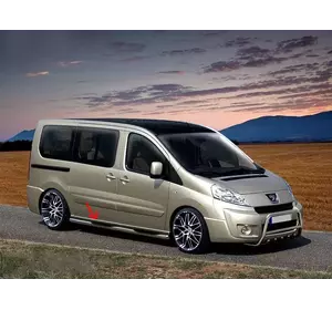 Бічні труби BB002 (2 шт., нерж.) 60 мм, довга база для Fiat Scudo 2007-2015 рр