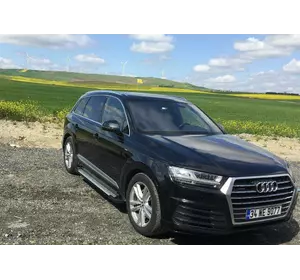 Бокові пороги Allmond Grey (2 шт., Алюміній) для Ауди Q7 2015-2024 рр