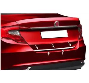 Кромка багажника (нерж) Sedan, Carmos - Турецька сталь для Fiat Tipo 2016-2024 рр