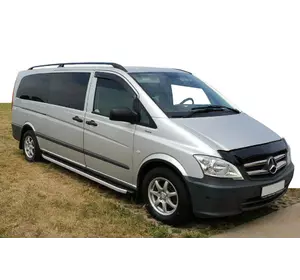 Бокові пороги Fullmond (2 шт., алюм.) Довга (ExtraLong) для Mercedes Vito W639 2004-2015рр Бокові пороги Fullmond (2 шт., алюм.) Довга (ExtraLong) для Mercedes Vito W639 2004-2015рр