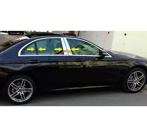 Накладки на стійки 2020-2024 (нерж) для Mercedes E-сlass W213 2016 -2024 рр Накладки на стійки 2020-2024 (нерж) для Mercedes E-сlass W213 2016 -2024 рр
