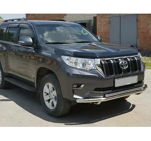 Передній захист ST014 (нерж) 60/42 мм для Toyota Land Cruiser Prado 150 Передній захист ST014 (нерж) 60/42 мм для Toyota Land Cruiser Prado 150