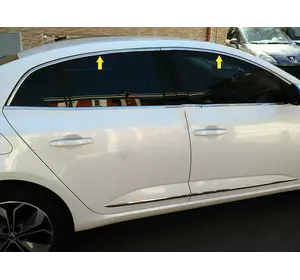 Верхня окантовка вікон (Sedan, 6 шт, нерж) OmsaLine - Італійська нержавійка для Renault Megane IV 2016-2022 рр