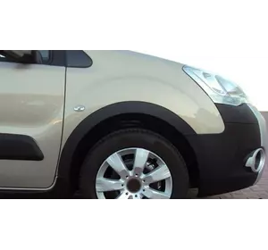 Накладки на арки (4 шт, чорні) 2 бокові двері, пластик для Peugeot Partner Tepee 2008-2018рр Накладки на арки (4 шт, чорні) 2 бокові двері, пластик для Peugeot Partner Tepee 2008-2018рр