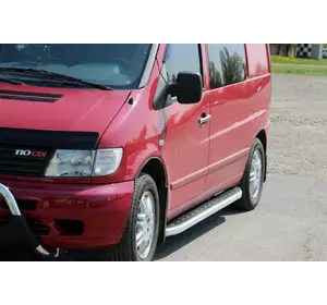 Бокові пороги Fullmond (2 шт., алюм.) для Mercedes Vito W638 1996-2003 років Бокові пороги Fullmond (2 шт., алюм.) для Mercedes Vito W638 1996-2003 років