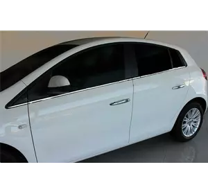 Молдинги для скла (6 шт, нерж.) для Fiat Bravo 2008-2024 рр Молдинги для скла (6 шт, нерж.) для Fiat Bravo 2008-2024 рр