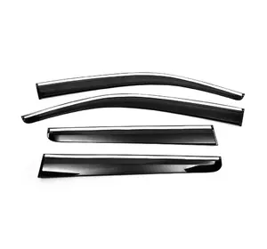 Вітровики з хромом (4 шт., Sunplex Chrome) для Toyota Hilux 2015-2024 рр Вітровики з хромом (4 шт., Sunplex Chrome) для Toyota Hilux 2015-2024 рр