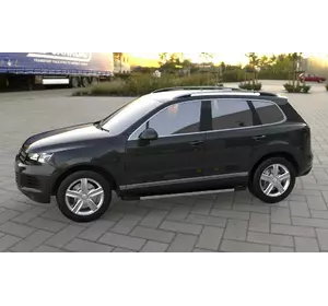 Бокові пороги RedLine V1 (2 шт., алюміній) для Volkswagen Touareg 2010-2018 рр Бокові пороги RedLine V1 (2 шт., алюміній) для Volkswagen Touareg 2010-2018 рр