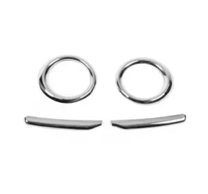 Окантовка протитуманок зі смужками (2010-2015, 4 шт., нерж.) Carmos - Турецька сталь для Fiat Doblo II рр Окантовка протитуманок зі смужками (2010-2015, 4 шт., нерж.) Carmos - Турецька сталь для Fiat Doblo II рр