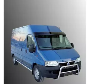 Козирьок на лобове скло (чорний глянець, 5мм) для Fiat Ducato 1995-2006 рр Козирьок на лобове скло (чорний глянець, 5мм) для Fiat Ducato 1995-2006 рр