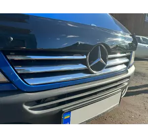 Накладки на решітку широкі (2002-2006, 6 частин, нерж) для Mercedes Sprinter W901-905 рр Накладки на решітку широкі (2002-2006, 6 частин, нерж) для Mercedes Sprinter W901-905 рр