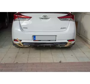 Дифузор на задній бампер (2016-2018, під фарбування) для Toyota Auris рр Дифузор на задній бампер (2016-2018, під фарбування) для Toyota Auris рр