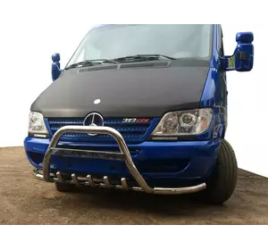 Кенгурятник з вусами (нерж.) для Mercedes Sprinter W901-905 1995-2006 рр Кенгурятник з вусами (нерж.) для Mercedes Sprinter W901-905 1995-2006 рр