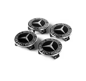 Ковпачки на диски 71/75 мм без кільця (4 шт, чорні V3) для Тюнінг Mercedes Ковпачки на диски 71/75 мм без кільця (4 шт, чорні V3) для Тюнінг Mercedes