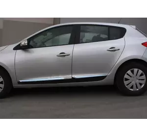 Молдинг дверний (HB, 4 шт, нерж) для Renault Megane III 2009-2016 рр Молдинг дверний (HB, 4 шт, нерж) для Renault Megane III 2009-2016 рр