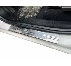 Накладки на пороги 500L (Carmos, 4 шт, нерж) для Fiat 500/500L Накладки на пороги 500L (Carmos, 4 шт, нерж) для Fiat 500/500L