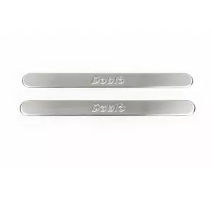 Накладки на дверні пороги (Omsa, 2 шт, нерж.) для Fiat Doblo I 2005-2010 рр Накладки на дверні пороги (Omsa, 2 шт, нерж.) для Fiat Doblo I 2005-2010 рр