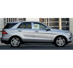 Молдинг дверних стійок (6 шт, нерж) для Mercedes GLE/ML сlass W166 Молдинг дверних стійок (6 шт, нерж) для Mercedes GLE/ML сlass W166