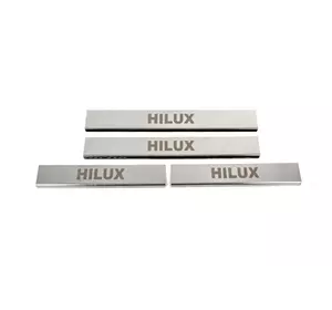 Накладка на пороги (4 шт, нерж) для Toyota Hilux 2015-2024 рр Накладка на пороги (4 шт, нерж) для Toyota Hilux 2015-2024 рр