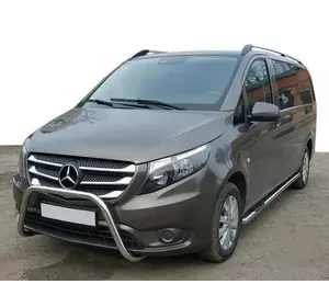 Бічні труби 2 шт., нерж.) d60, Довга база для Mercedes Vito / V-class W447 2014-2024 рр Бічні труби 2 шт., нерж.) d60, Довга база для Mercedes Vito / V-class W447 2014-2024 рр
