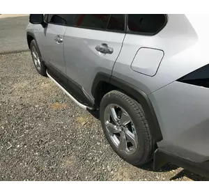 Бокові пороги Fullmond (2 шт., алюміній) для Toyota Rav 4 2019-2024 Бокові пороги Fullmond (2 шт., алюміній) для Toyota Rav 4 2019-2024