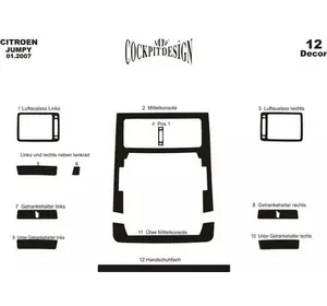 Накладки на панель Карбон для Fiat Scudo 2007-2015 рр Накладки на панель Карбон для Fiat Scudo 2007-2015 рр