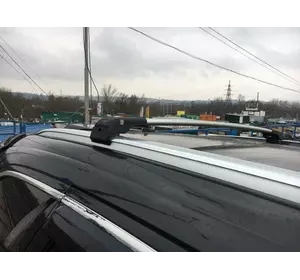 Поперечний багажник на інтегровані рейлінги під ключ (2 шт) Сірий для Mercedes GLA X156 2014-2019рр Поперечний багажник на інтегровані рейлінги під ключ (2 шт) Сірий для Mercedes GLA X156 2014-2019рр