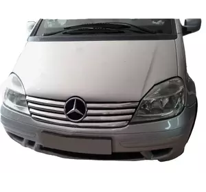 Накладки на решітку радіатора (7 частин, нерж) для Mercedes Vaneo W414 Накладки на решітку радіатора (7 частин, нерж) для Mercedes Vaneo W414