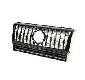 Передня решітка (GT, з хром смужками) Чорна з хром смужками для Mercedes G сlass W463 1990-2018рр Передня решітка (GT, з хром смужками) Чорна з хром смужками для Mercedes G сlass W463 1990-2018рр