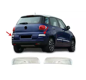 Накладка на кути бампера для 500L 2018-2024 (2 шт, нерж.) для Fiat 500/500L Накладка на кути бампера для 500L 2018-2024 (2 шт, нерж.) для Fiat 500/500L