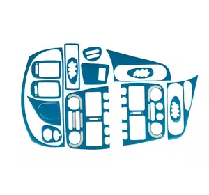 Накладки на панель (синій колір) для Fiat Siena 1998-2024 рр Накладки на панель (синій колір) для Fiat Siena 1998-2024 рр