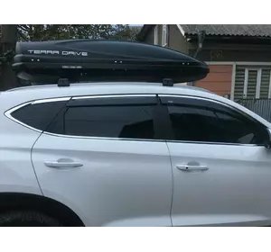 Вітровики з хром смужкою (6 шт, Niken) для Hyundai Tucson TL 2016-2021рр Вітровики з хром смужкою (6 шт, Niken) для Hyundai Tucson TL 2016-2021рр