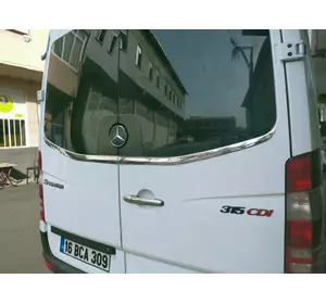 Кромка заднього скла Carmos (2 шт, нерж) для Mercedes Sprinter W906 2006-2018 рр Кромка заднього скла Carmos (2 шт, нерж) для Mercedes Sprinter W906 2006-2018 рр