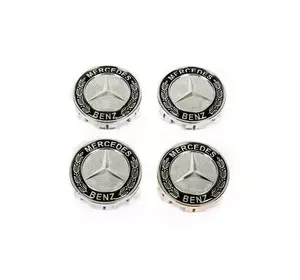 Ковпачки на диски 71/75 мм без кільця (4 шт, чорні V2) для Тюнінг Mercedes Ковпачки на диски 71/75 мм без кільця (4 шт, чорні V2) для Тюнінг Mercedes
