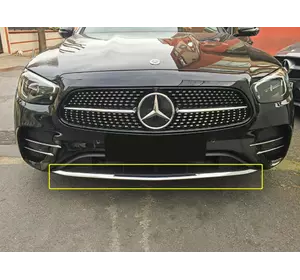 Хром смужка на передній бампер 2016-2020 (нерж) для Mercedes E-сlass W213 2016 -2024 рр Хром смужка на передній бампер 2016-2020 (нерж) для Mercedes E-сlass W213 2016 -2024 рр