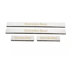 Накладки на пороги Carmos (4 шт, нерж) для Mercedes C-class W204 2007-2015рр Накладки на пороги Carmos (4 шт, нерж) для Mercedes C-class W204 2007-2015рр