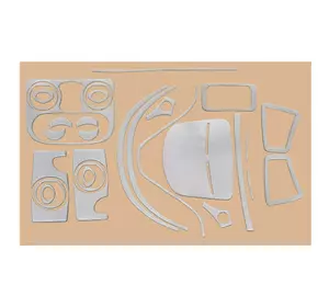 Накладки на панель Алюміній для Fiat Doblo I 2005-2010 рр Накладки на панель Алюміній для Fiat Doblo I 2005-2010 рр