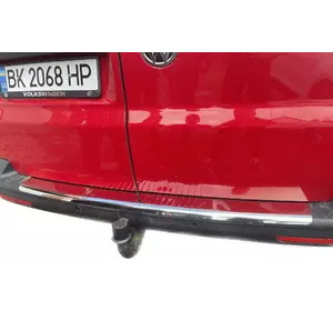 Накладки на задній бампер з загином (Carmos V1, сталь) для Volkswagen T5 Multivan 2003-2010 рр Накладки на задній бампер з загином (Carmos V1, сталь) для Volkswagen T5 Multivan 2003-2010 рр