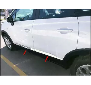Молдинг дверний (4 шт., нерж.) Carmos - Турецька сталь для Opel Crossland X Молдинг дверний (4 шт., нерж.) Carmos - Турецька сталь для Opel Crossland X