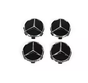 Ковпачки на диски 71/75 мм без кільця (4 шт, чорні V1) для Тюнінг Mercedes Ковпачки на диски 71/75 мм без кільця (4 шт, чорні V1) для Тюнінг Mercedes
